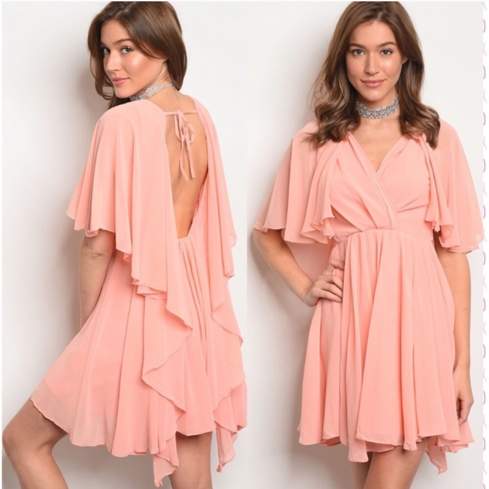 Peach Chiffon Dress Size Medium